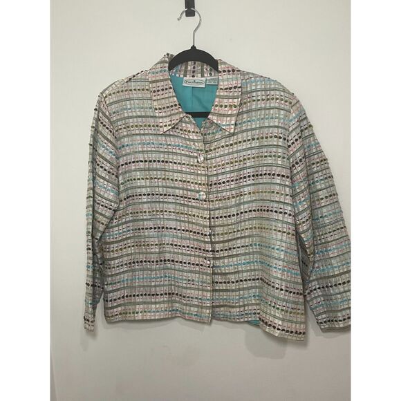 Patchington M Blazer Silk Blend Multi Colored‎ Jacket Blazer Casual Work Cruise - Picture 1 of 5